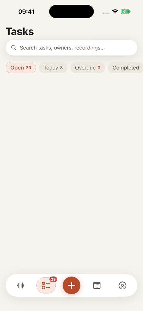 Global My Tasks hub with 2-way Apple Reminders sync